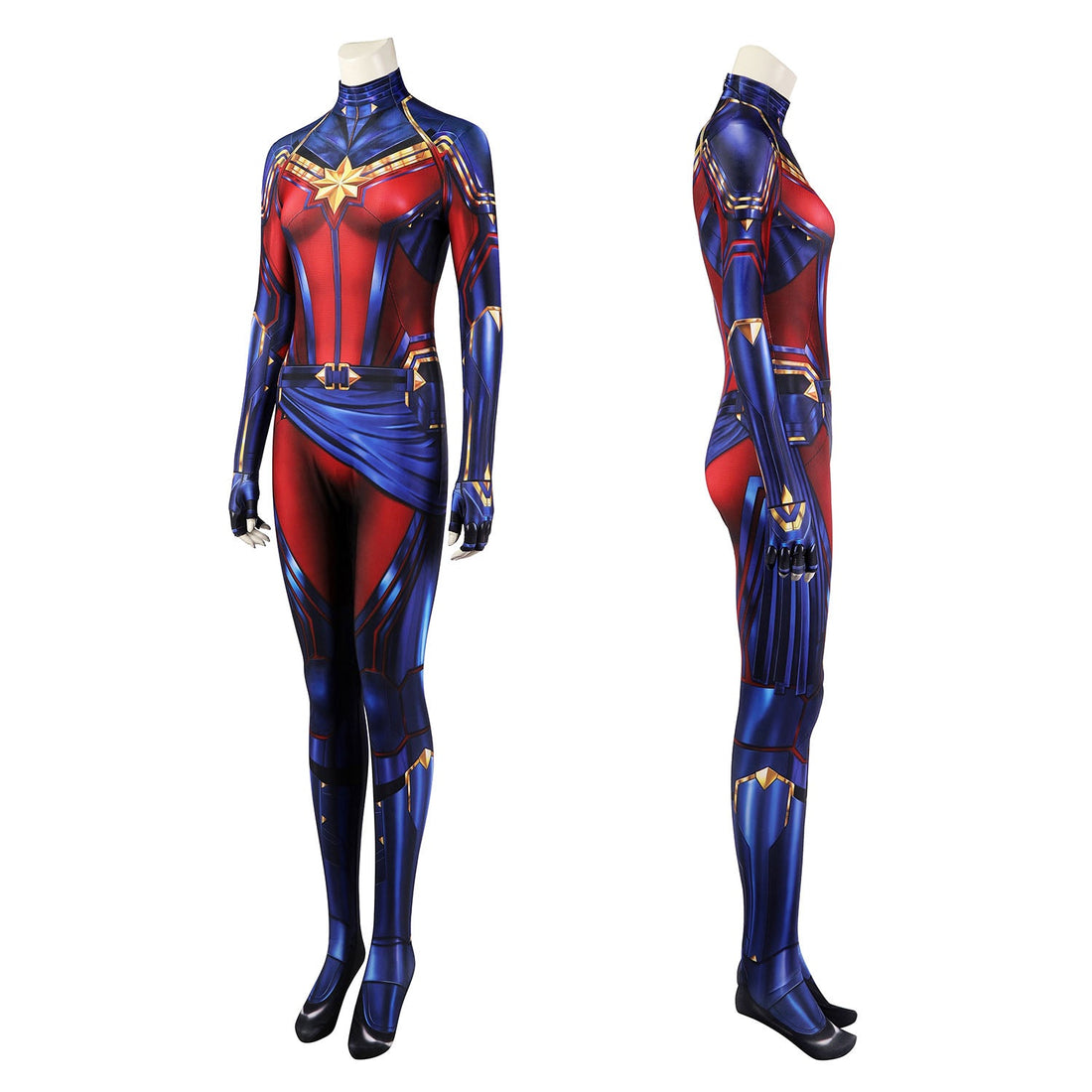Avengers Endgame Captain Marvel Carol Danvers Jumpsuit with Mask Costumes