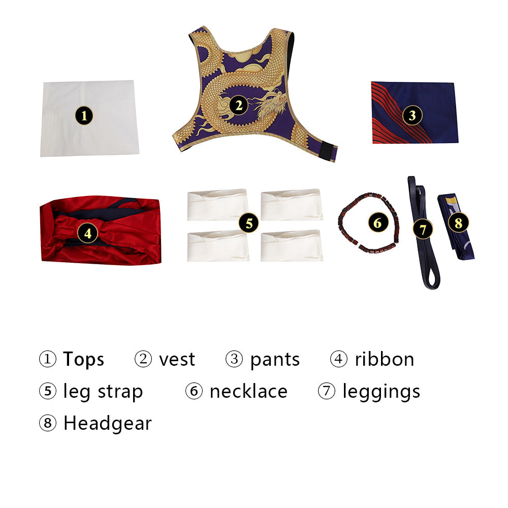 Mortal Kombat 1 MK1 Liu Kang Male Fullset Cosplay Costumes