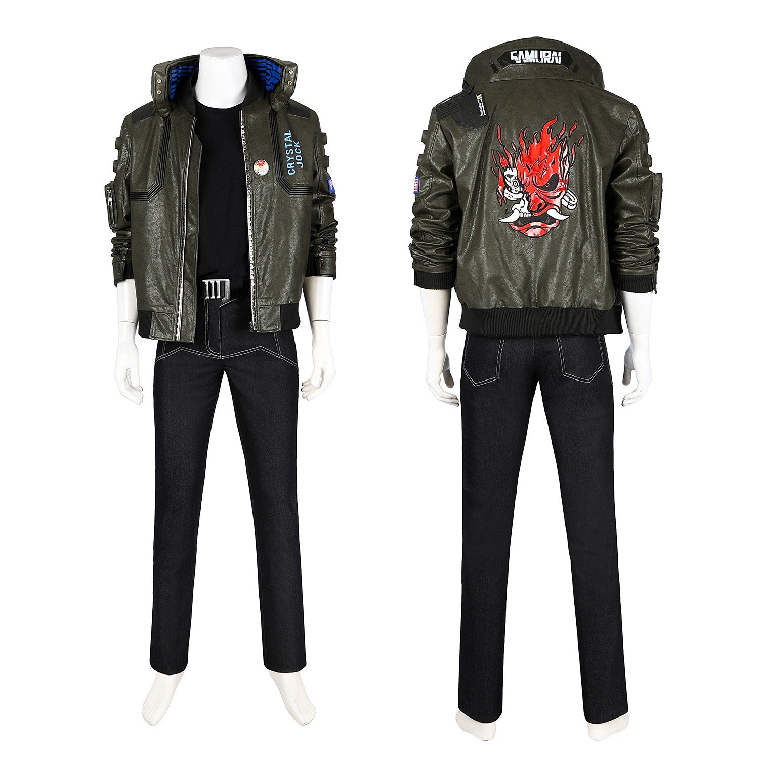 Cyberpunk 2077 V PU Leather Top Level Full Set Cosplay Costumes