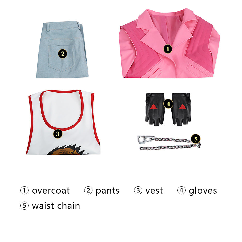 Minecraft Trash Man Garrett Pink Leather Jacket Cosplay Costumes