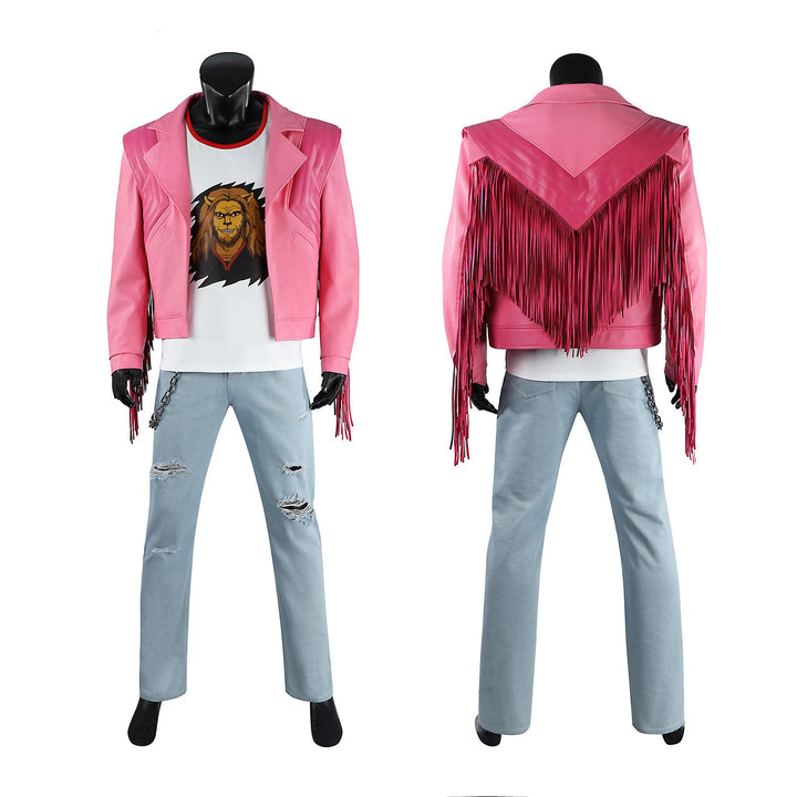 Minecraft Trash Man Garrett Pink Leather Jacket Cosplay Costumes