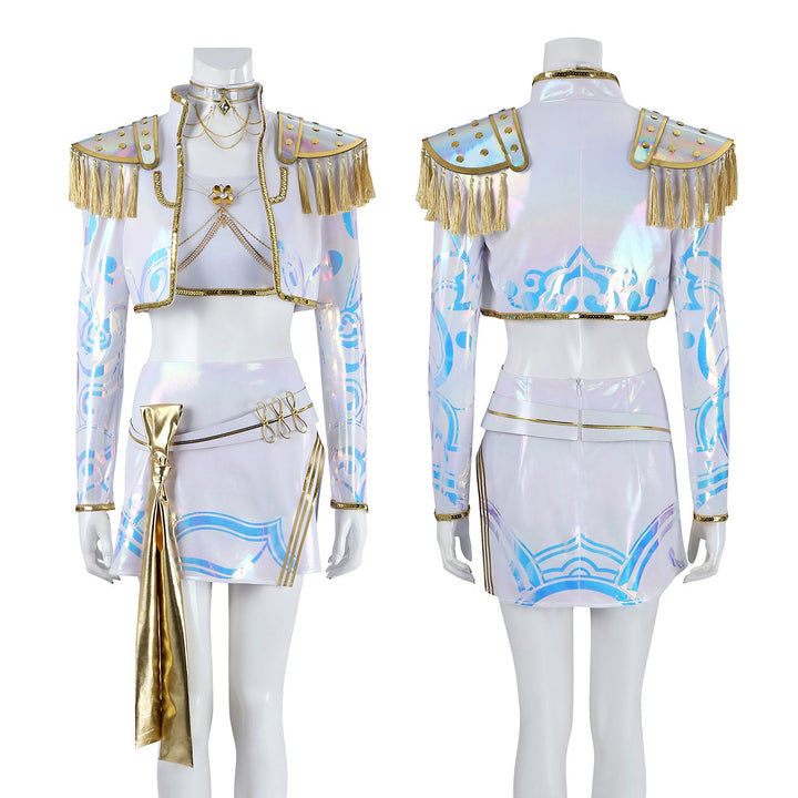 KPop Demon Hunters Mira White Stage Outfit Cosplay Costumes