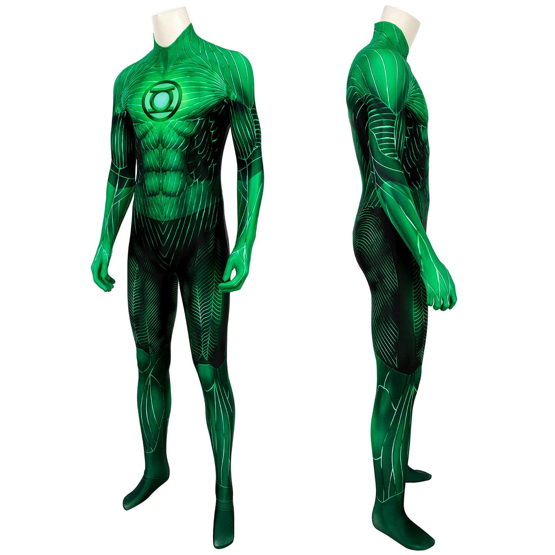 Green Lantern Hal Jordan Male Jumpsuit with Eyemask Cosplay Costumes