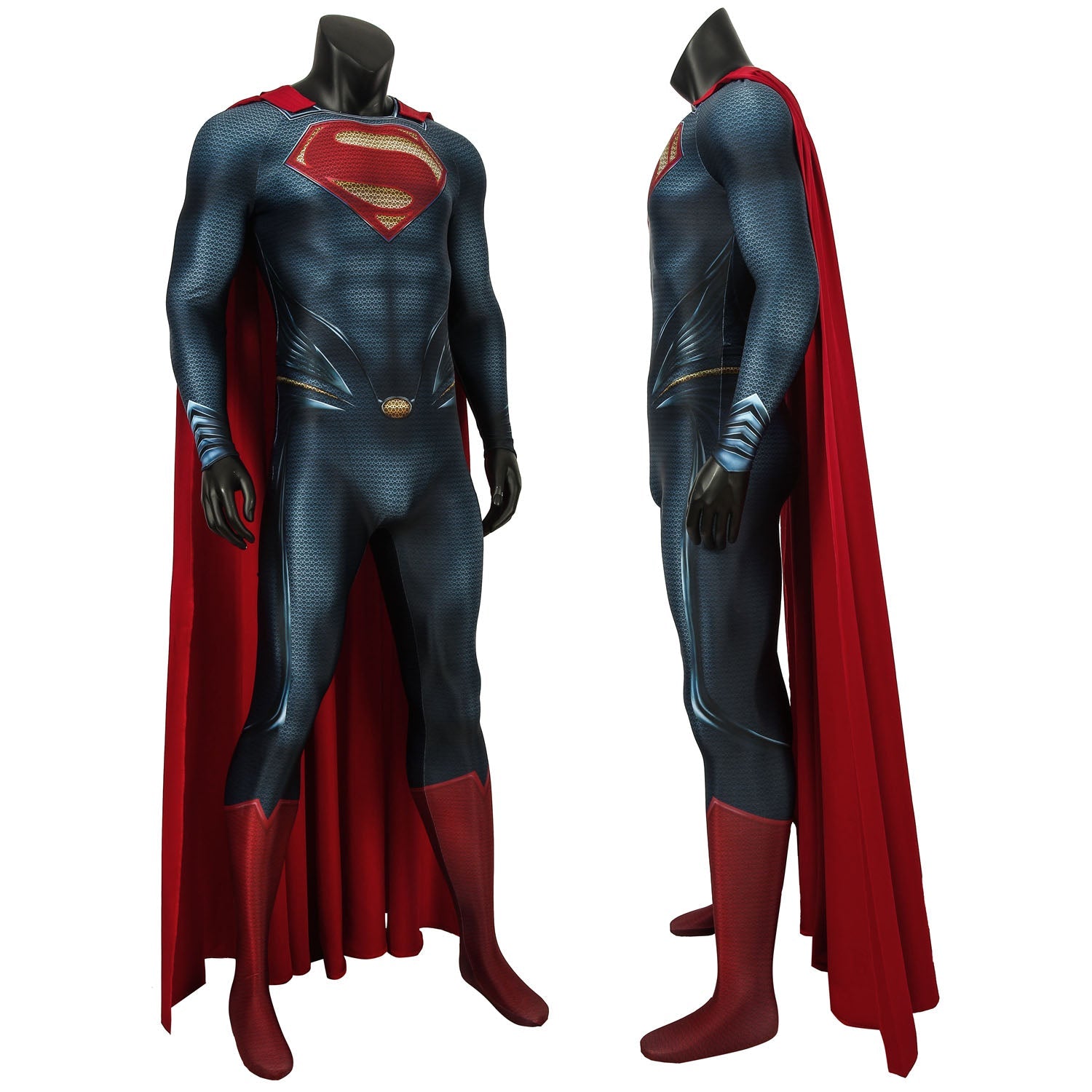 Superman Man of Steel Clark Kent Male Jumpsuit Cosplay Costumes