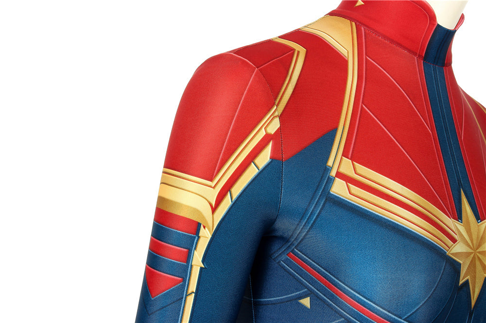 Captain Marvel Carol Danvers Female Jumpsuit with Headgear Costumes