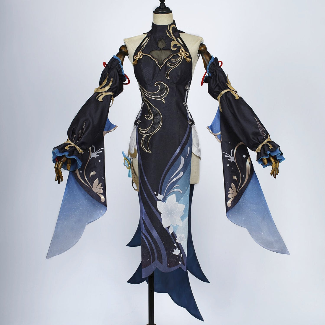 Genshin Impact Shenhe Frostflower Dew Qipao Cosplay Costumes