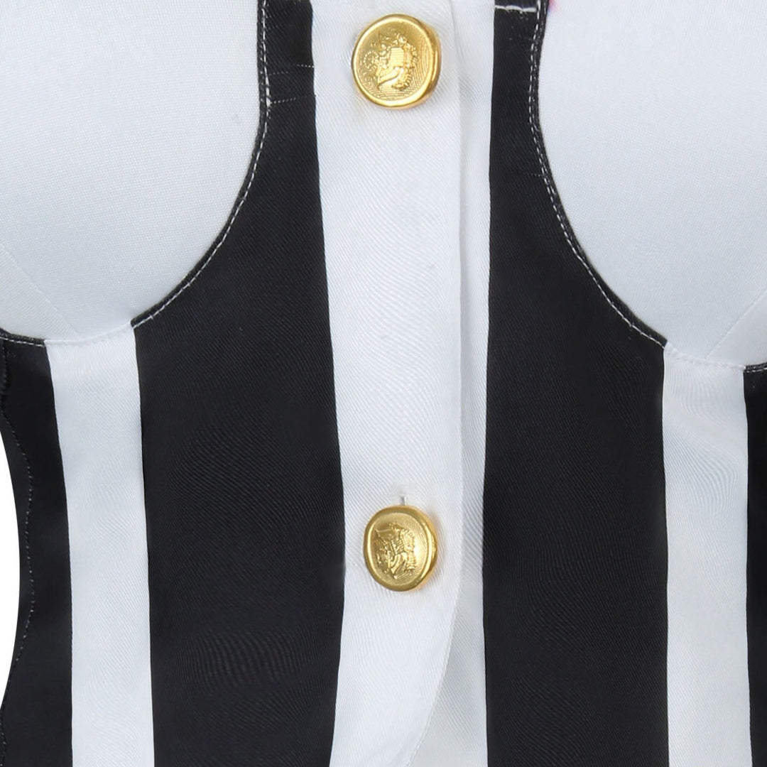 Beetle Juice Michael Keaton Stripe Suit Women Cosplay Costumes