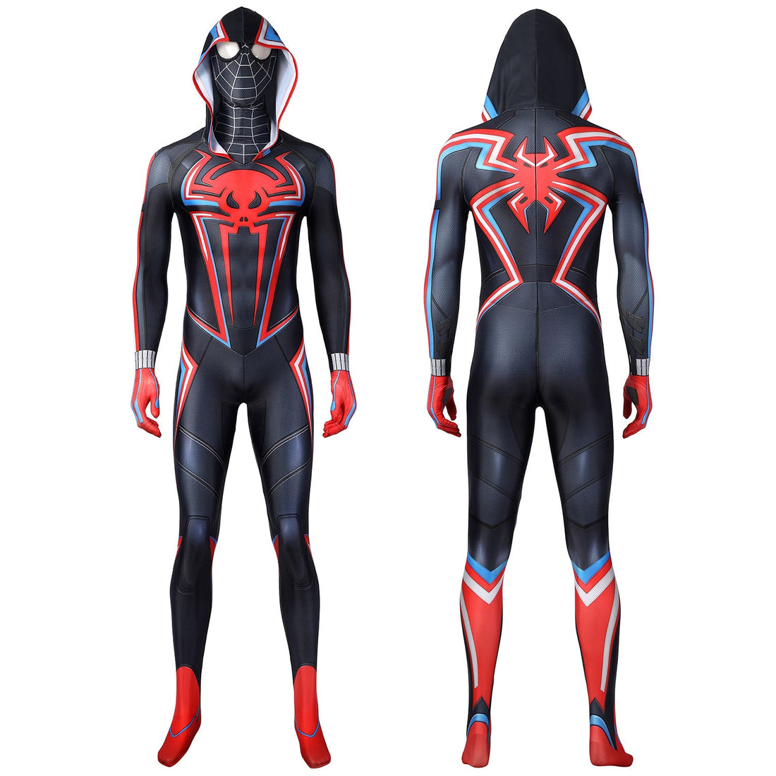 Spider-Man Miles Morales 2099 Suit Male Hoodie Jumpsuit Costumes