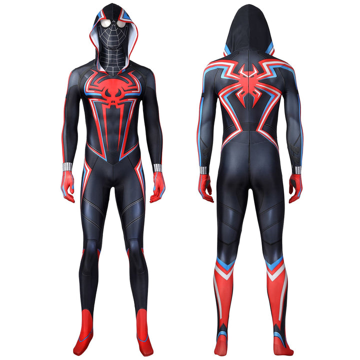 Spider-Man Miles Morales 2099 Suit Male Hoodie Jumpsuit Costumes