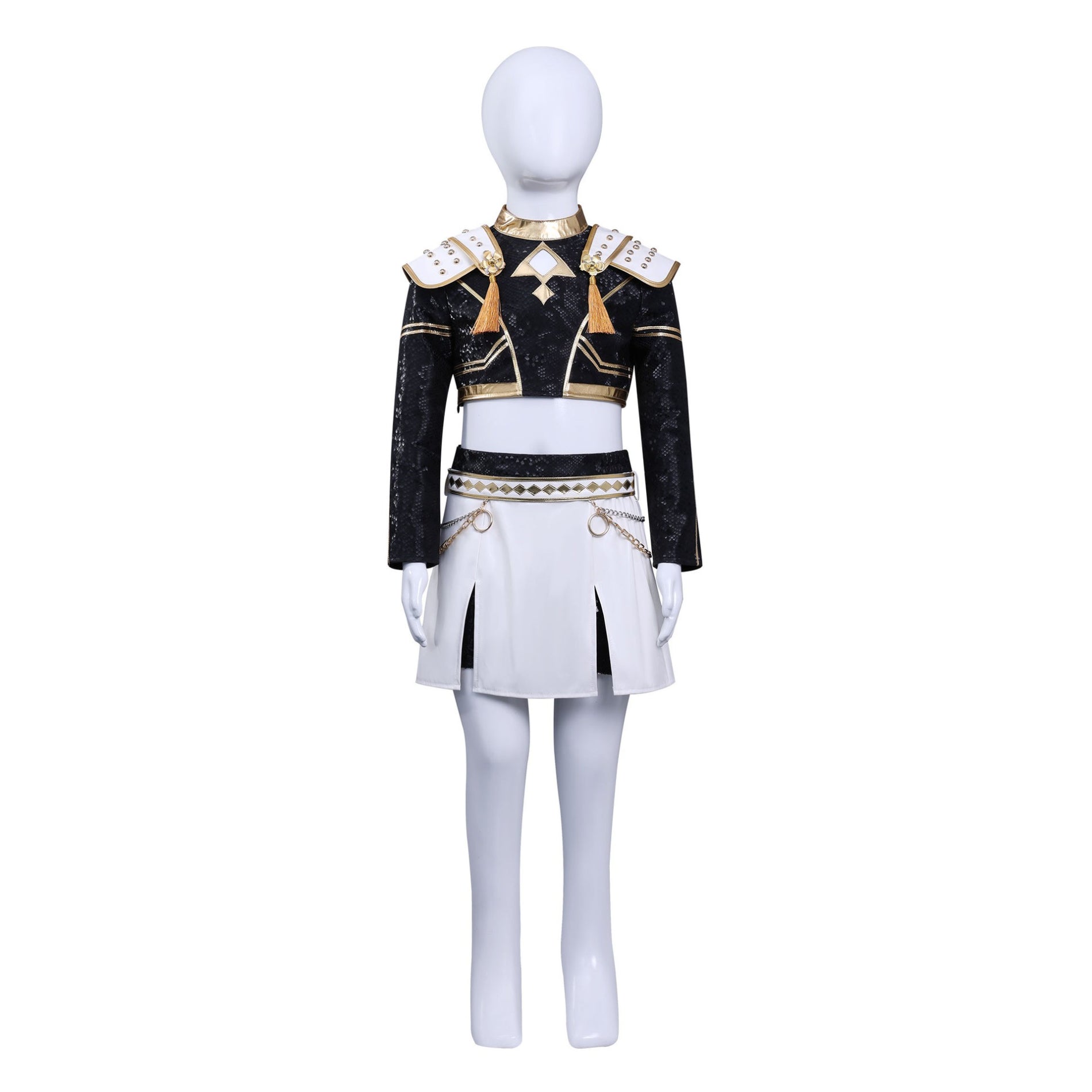 KPop Demon Hunters Zoey Black Gold Outfit Adult Kids Cosplay Costumes