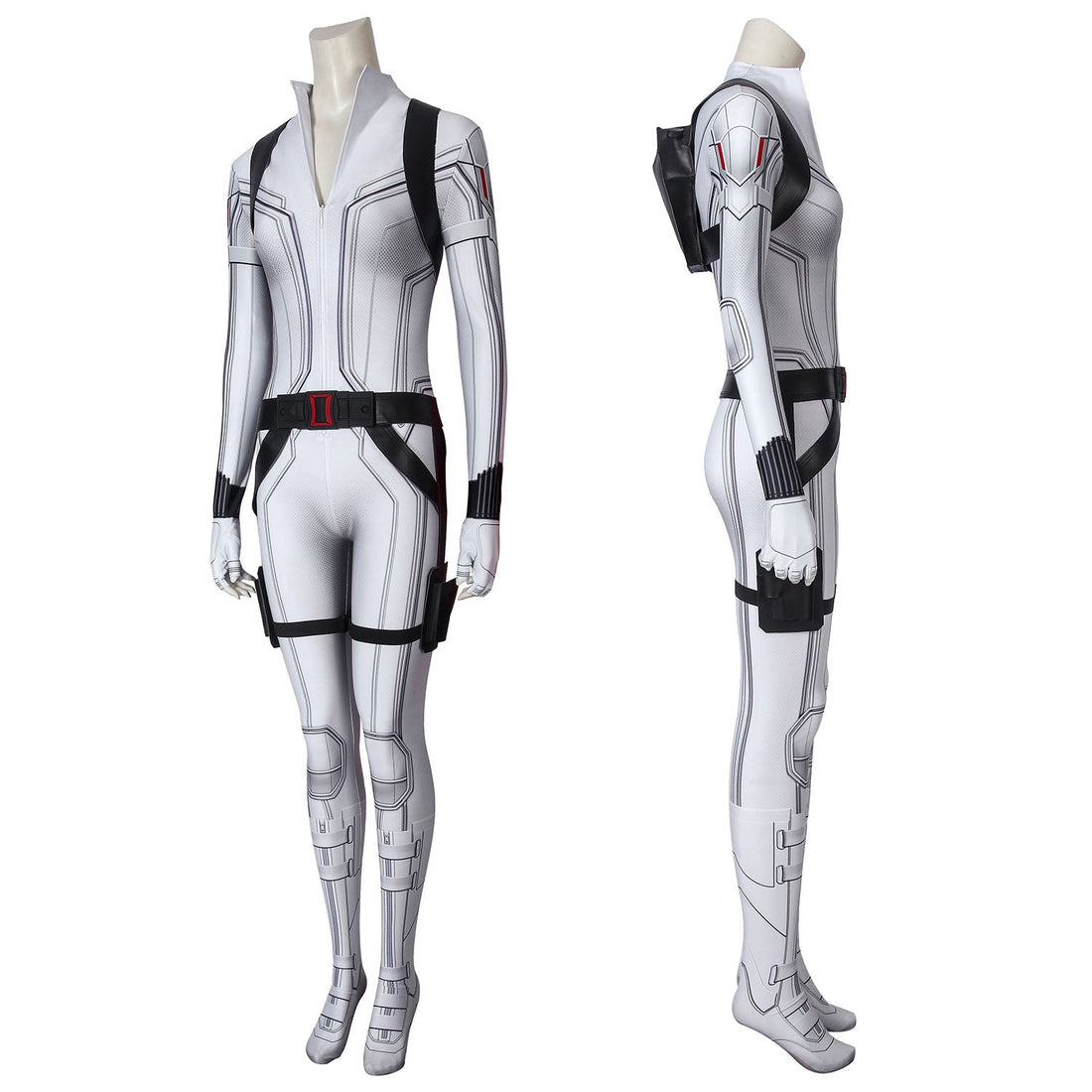 Black Widow Natasha Romanoff White Suit Jumpsuit with Accessories Cosplay Costumes