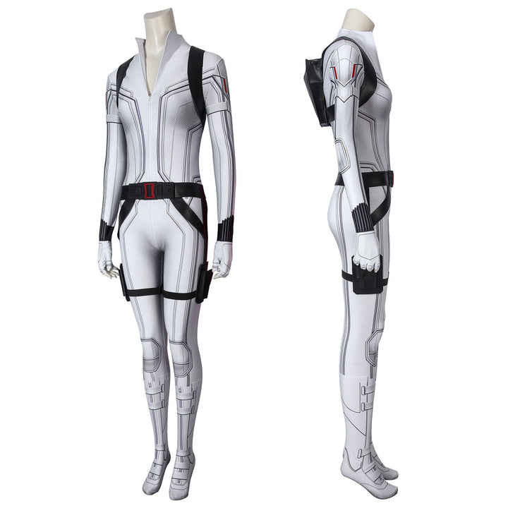 Black Widow Natasha Romanoff White Suit Jumpsuit with Accessories Cosplay Costumes