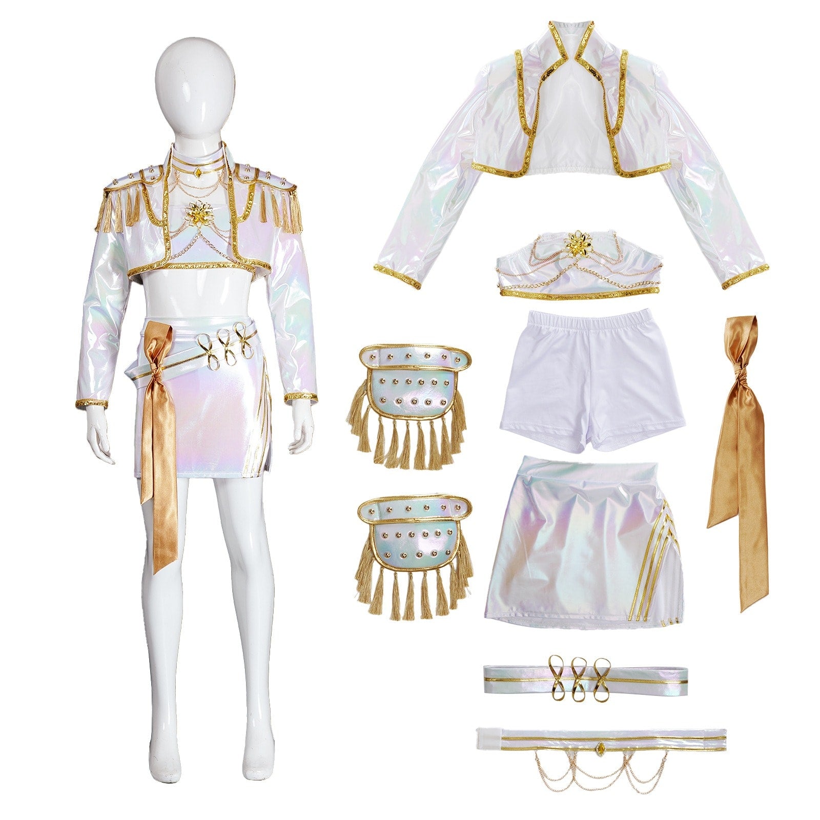 KPop Demon Hunters Rumi Zoey Mira Iridescent Leather Cosplay Costumes