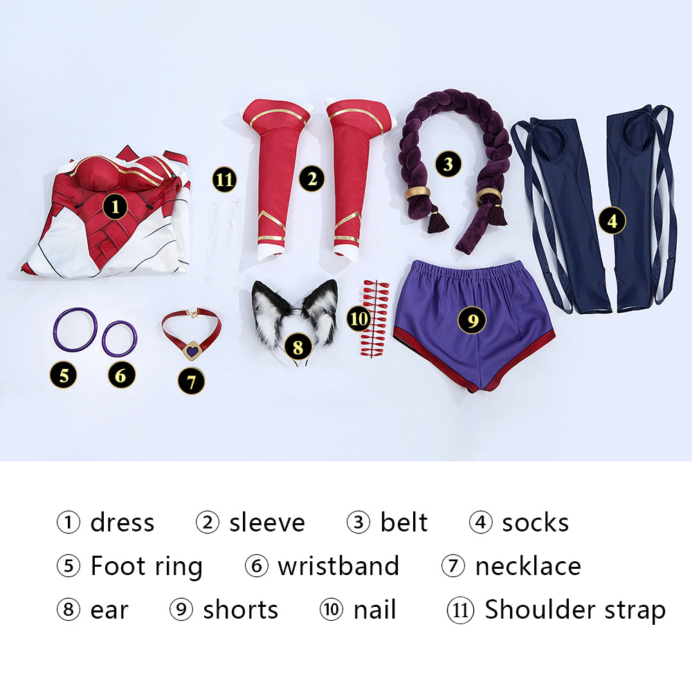 LOL 2XKO Ahri Female Full Set Top Level Cosplay Costumes