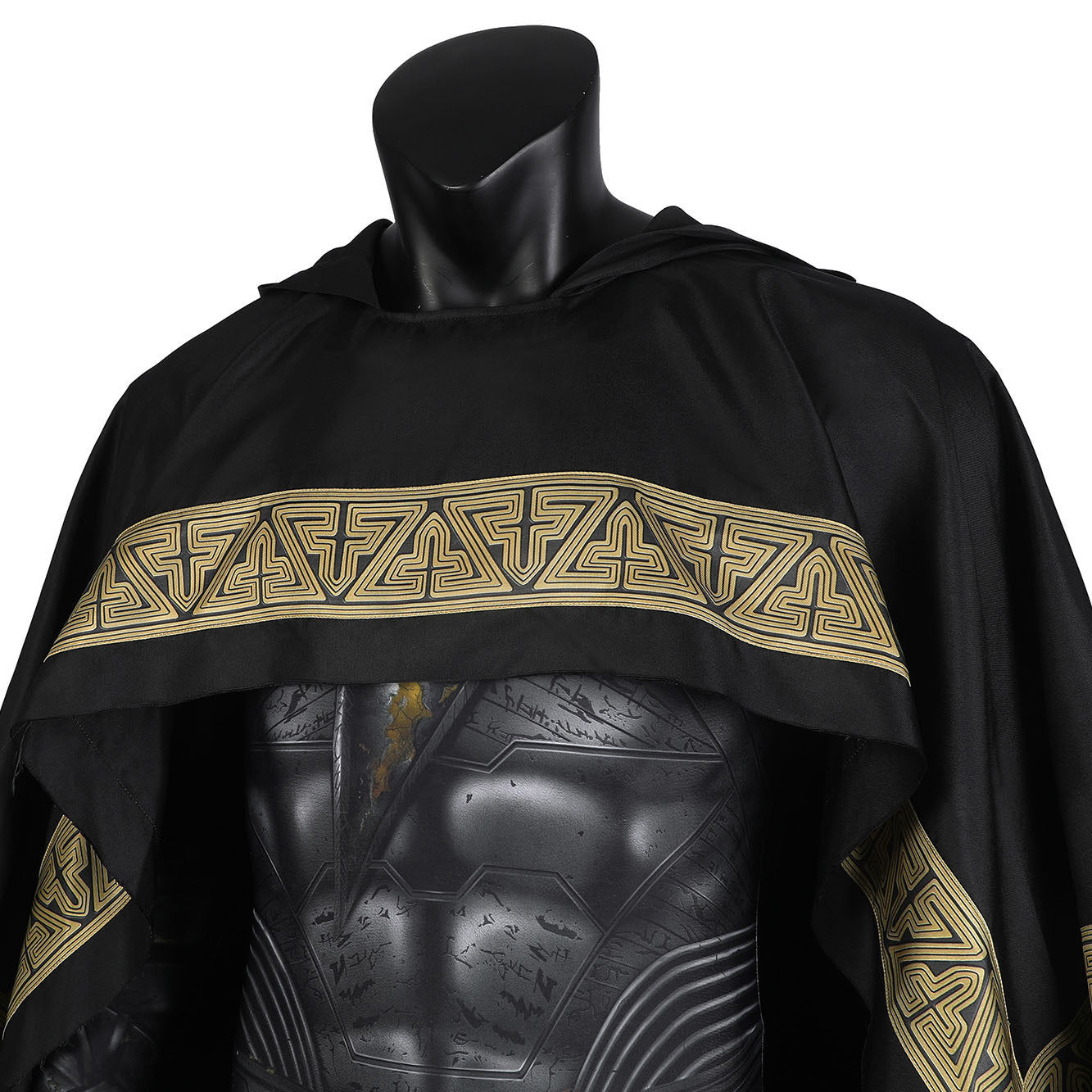 Comics Black Adam Male Jumpsuit with Hooded Cloak Costumes