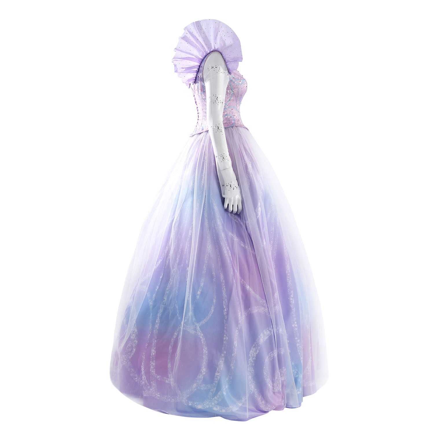 Wicked: For Good Part Two Galinda Dress with Crown Cosplay Costumes