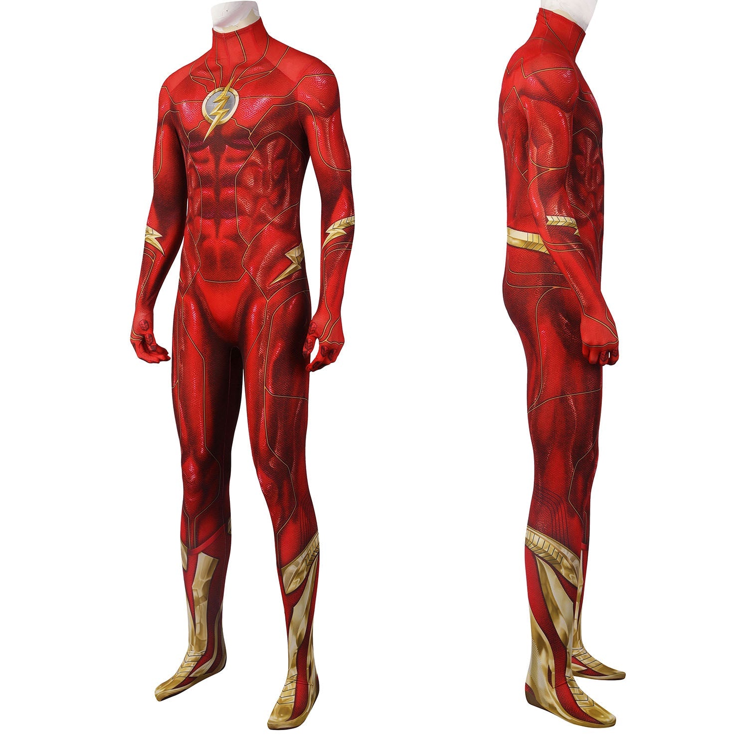 Flashpoint Barry Allen The Flash Jumpsuit with Mask Cosplay Costumes