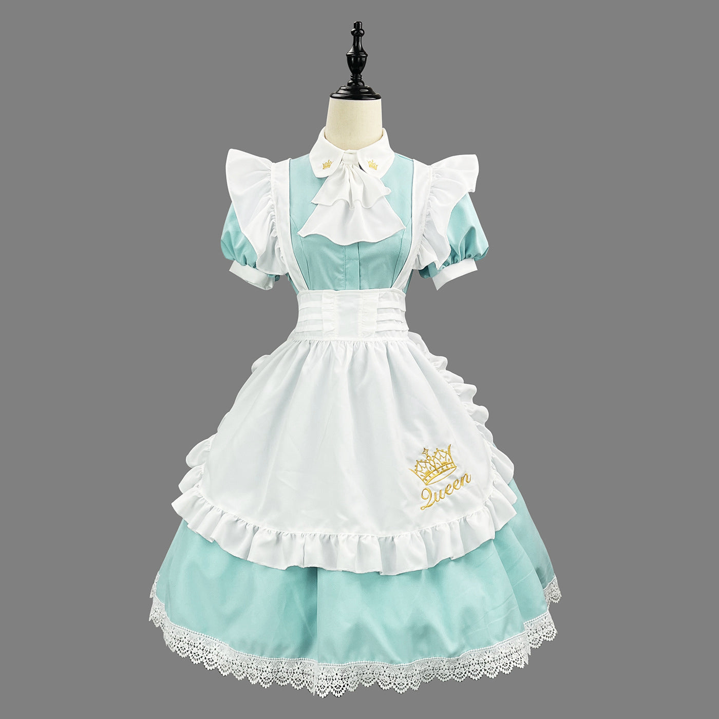 Queen Crown British Maid Outfit Long Dress Plus Cosplay Costume