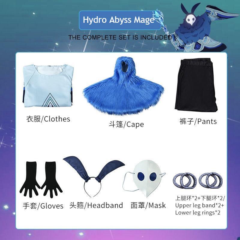 Genshin Impact Abyss Mage Hydro Cryo Pyro Electro Cosplay Costumes