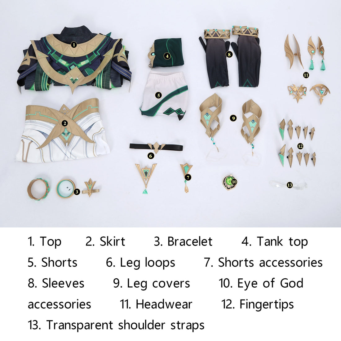 Game Genshin Impact Nefer Full Set Top Cosplay Costumes