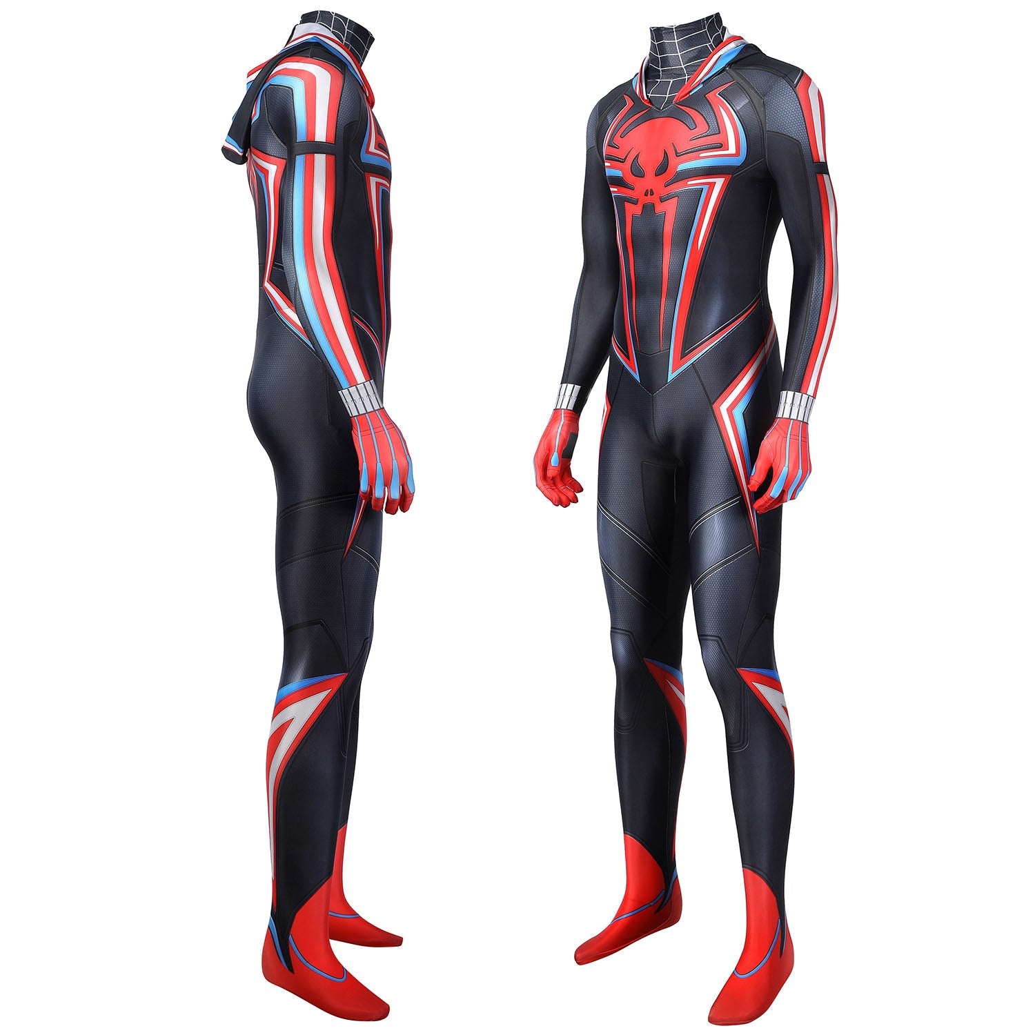 Spider-Man Miles Morales 2099 Suit Male Hoodie Jumpsuit Costumes